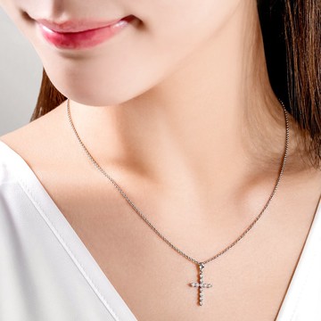 京華鑽石 18K 天然鑽石 共0.24克拉 鑽石項鍊 十字架系列-恩光