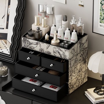 AKBK化妝品收納盒家用大容量桌面防塵梳妝臺護膚品置物架輕奢高檔 z8092