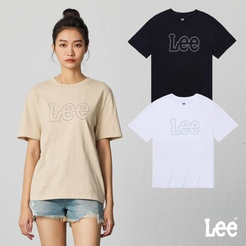 Lee 大LOGO寬鬆短袖T恤 女 卡其 黑色 白色 LB402043
