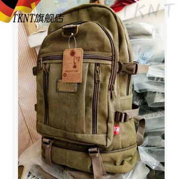 牛仔粗紋帆布大號雙肩背包男女通用款大容量行李雙肩背包多兜背包