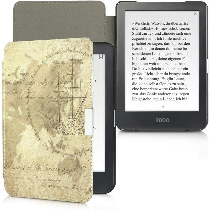 kwmobile カバー 対応: Kobo Clara HD ケース 電子書籍リーダー オートスリープ PUレザー 茶色 ライトブラウン