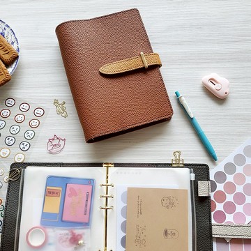 可客製顏色A5手工活頁手帳 12樣手帳素材文具 子彈/記帳本/時間餅