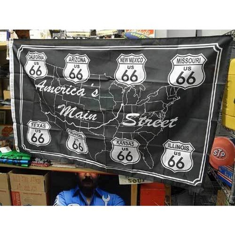 ROUTE66 FLAG Main Street ルート66 フラッグ アメリカ雑貨 アメリカン