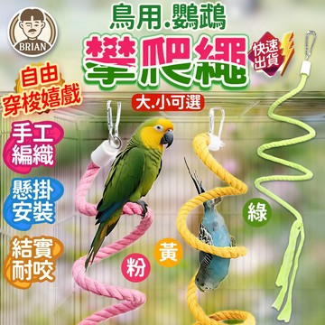 鳥用鸚鵡攀爬繩【布萊恩👨🏻隔日到貨】鳥用站架 鳥攀爬繩 鸚鵡攀爬繩 鳥類玩具 鳥玩具 鳥籠造景 鳥解悶玩具 鳥綿繩玩具