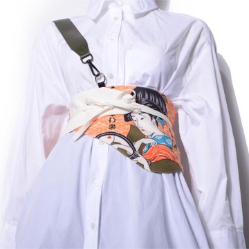 cosplay舞臺演出花布純色單肩女士裝飾束腰寬腰封吊帶式復古腰帶