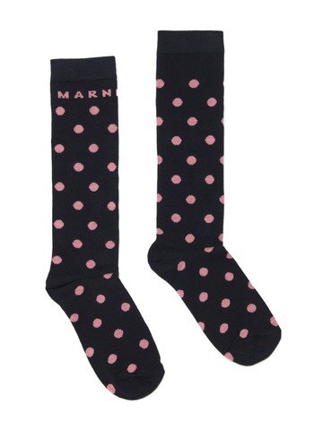 Marni Kids - logo-intarsia polka-dot socks - kids - Cotton/Nylon/Elastane - 10 yrs - 0M803