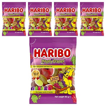 HARIBO Happy Grapes 葡萄風味Q軟糖  80g  5包