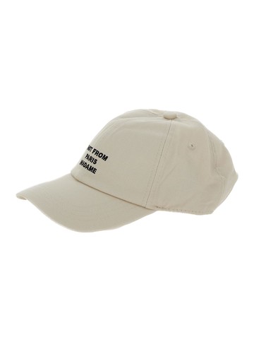 Drôle de Monsieur la Casquette Slogan Beige Baseball Cap With Embroidery In Cotton Man