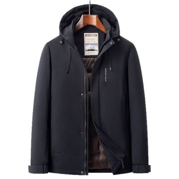 【米蘭精品】現貨+預購 頂級真羽絨外套90%鴨絨羽絨衣秋冬外套上衣大碼休閒男裝-可卸連帽商務2色74mt81