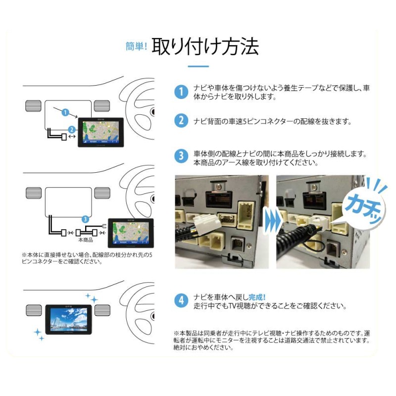 ダイハツ ディーラーオプション ナビ 操作可能 走行中テレビが見れる テレナビ キット 2021年 NSZN-X71D（N243） テレビキット  ハーネス | LINEショッピング