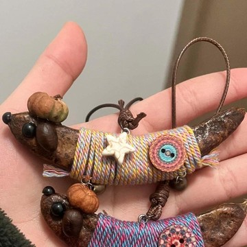 手工diy diy禮物 情侶禮物 小衆 自制創意豬牙皁豆莢小狗掛件diy材料包手工禮物生日女生 手作材料包情侶 犬