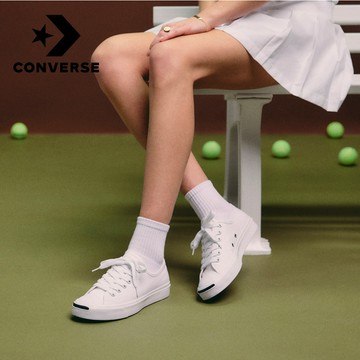 【Converse官方旗艦店】低筒帆布鞋 開口笑_中性_JACK PURCELL_164057C