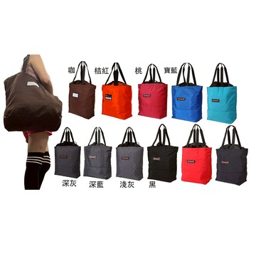 ~雪黛屋~YESON 購物袋收納簡易高單數防水尼龍大容量可A4資夾提肩背收納備用台灣製Y7120A