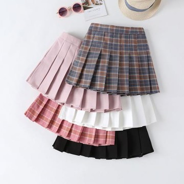 女童半身裙2023韓版學院風中大童A字裙百搭小學生校服兒童百褶裙