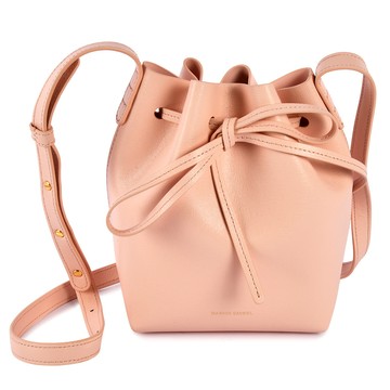 Mansur Gavriel Saffiano防刮皮革Mini Mini斜背包 水桶包(花朵粉)690001-1