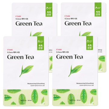 ETUDE 天天敷0.2極肌蜜面膜 綠茶 20ml  4片  1入