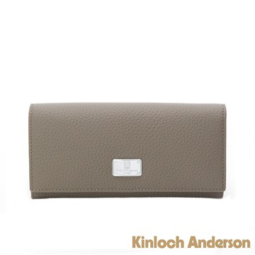 【Kinloch anderson】Aura 金屬LOGO翻蓋壓釦長夾-霧岩灰