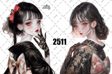 original sticker no.2511 人物貼紙 原創貼紙 原創人物貼紙 裝飾貼紙 cotton melody