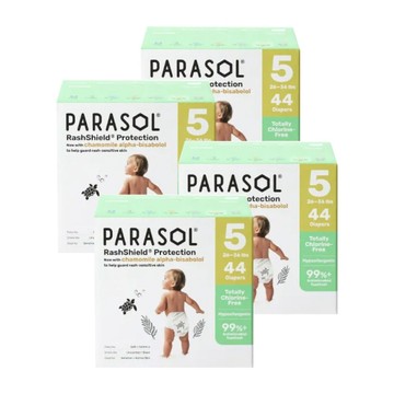 Parasol Clear + Dry 新科技水凝尿布-盒裝(5號-XL)4箱|黏貼式