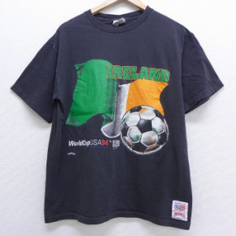 古着 半袖 ビンテージ Tシャツ 90年代 90s サッカーワールドカップ アイルランド コットン クルーネック Usa製 黒 ブラック Lサイズ 中古 通販 Lineポイント最大get Lineショッピング