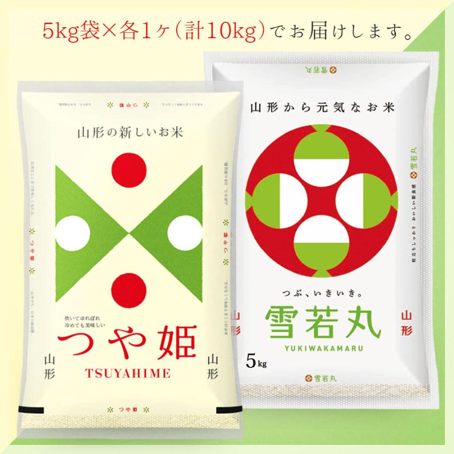 新米 令和5年 つや姫 雪若丸 各5kg 食べ比べセット (計10kg) 山形県産 (玄米・白米・無洗米)精米方法選べます