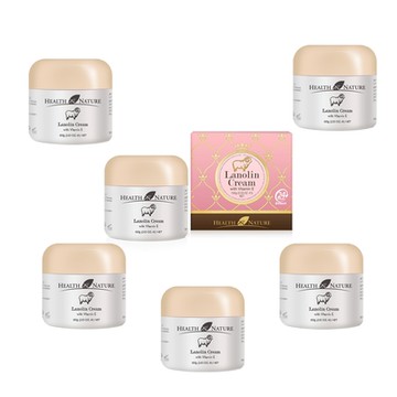 澳洲 HEALTH NATURE 潤澤綿羊霜含維他命E(6入組 100g/罐) 即期品-2026年10月到期