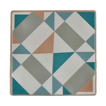 KitchenCraft 石陶杯墊 背面為止滑軟木材質  長9.3 x 寬9.3 x 高0.8cm  幾何矩形  1個