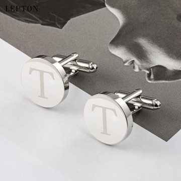 法式袖扣男士T字母袖扣領夾套裝A-Z英文字母襯衫cufflinks禮盒裝