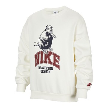 Nike Crew Icon RV GCEL 大童 童裝 米白色 運動 休閒 上衣 加絨 長袖 HV1746-133