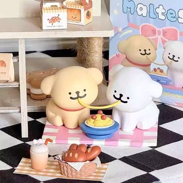 臺灣/🌸解壓玩具 發洩線條小狗歡樂連連繫列盲盒手辦可愛公仔玩偶桌面車載擺件生日禮物