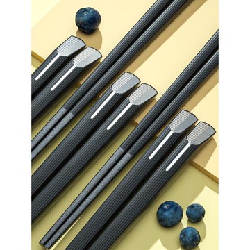 中式合金筷子家用高檔抗菌防霉防滑2025新款家庭快子商用酒店公筷