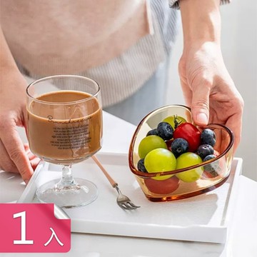 【荷生活】高硼矽耐冷耐熱玻璃蒸蛋碗 加厚材質可微波氣炸心型玻璃碗-1入組