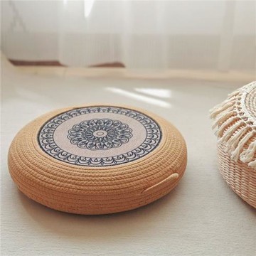 日式棉繩蒲團坐墊家用地上客廳榻榻米墊子加厚飄窗臥室圓形坐墩