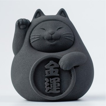 【泥研製所】炭錢黑 胖胖招財貓(大)