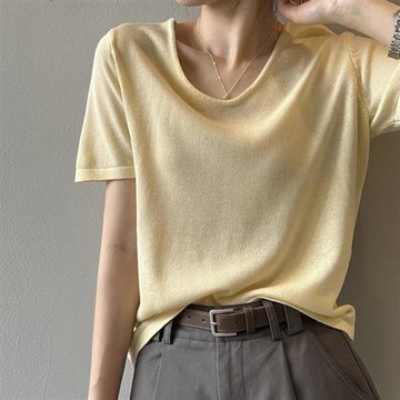 【米蘭精品】現貨+預購 法式寬鬆襯衫上衣短袖罩衫T恤大碼休閒女裝-寬鬆百搭女上衣6色74ma71