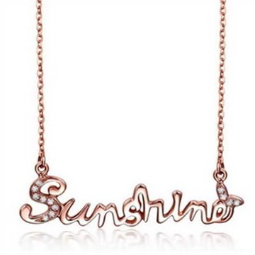 現貨+預購 玫瑰金項鍊鑲鑽吊墜-奢華高貴英文字母風格女飾品七夕情人節生日聖誕節交換禮物73bw45【獨家進口】【米蘭精品】