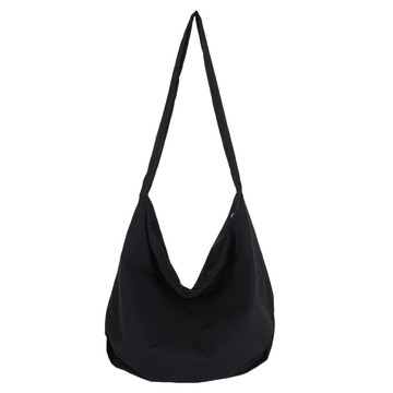 Sayaka 紗彌佳 靜好時光 文青斜挎包 輕量褶皺防潑水大容量肩背包  黑色  均碼