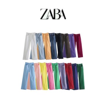 歐美風 2022秋季新款休閑百搭高腰直筒彩色牛仔褲女06688012500