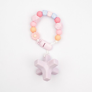 sin 雛菊  紫色消波塊固齒器 / 客製化奶嘴鏈