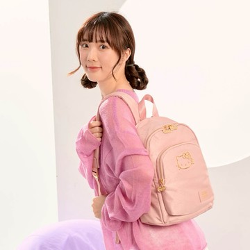 【Hello Kitty】金緻凱蒂-後背包-粉