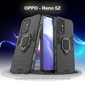 嚴選外框 OPPO Reno5Z 黑豹 鋼鐵俠 磁吸 指環扣 支架 手機殼 盔甲 鎧甲 硬殼 防摔殼 保護殼 手機支架