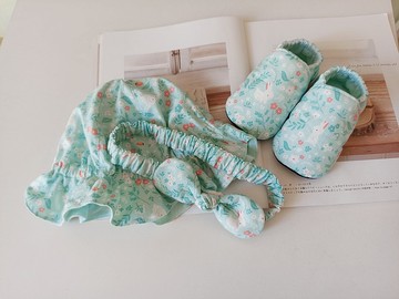 【5日內出貨】小兔 嬰兒帽  嬰兒鞋 遮陽帽 寶寶髮帶