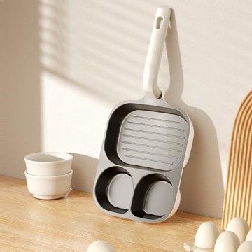 平底鍋不粘鍋的早餐鍋煎蛋鍋麥飯石迷你三孔加深三合一雞蛋漢堡鍋