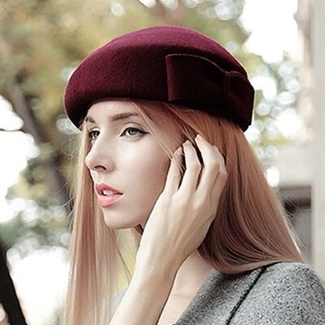 現貨+預購 貝雷帽 毛呢帽-英倫復古時尚優雅女帽子7色72b27【獨家進口】【米蘭精品】