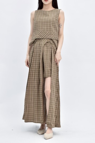 (S) marjorie質感兩穿三件式綠色套裝