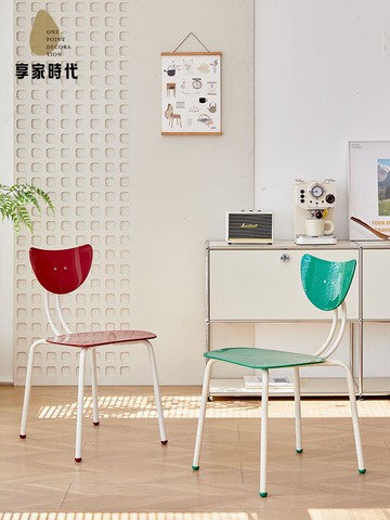 免運 塑料椅 塑料凳 餐椅 休閒椅 網紅ins鐵藝螞蟻椅餐椅中古椅創意塑料靠背椅書桌椅咖啡奶茶店椅 工廠現貨 八折下殺syel