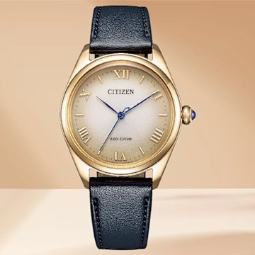 CITIZEN 星辰 L 女士系列 EM1143-14Z 光動能羅馬雙球面時尚女士腕錶 33.0mm
