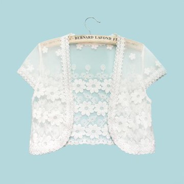 天天特價小披肩女夏短外套蕾絲坎肩女開衫短袖百搭短款薄款防曬衣