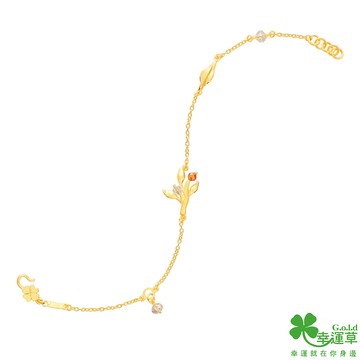 幸運草金飾 時光香氣黃金/水晶手鍊