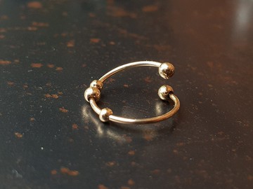 【禮物】時尚耳骨夾 無痛耳骨夾 14K注金 金珠耳骨夾-一只